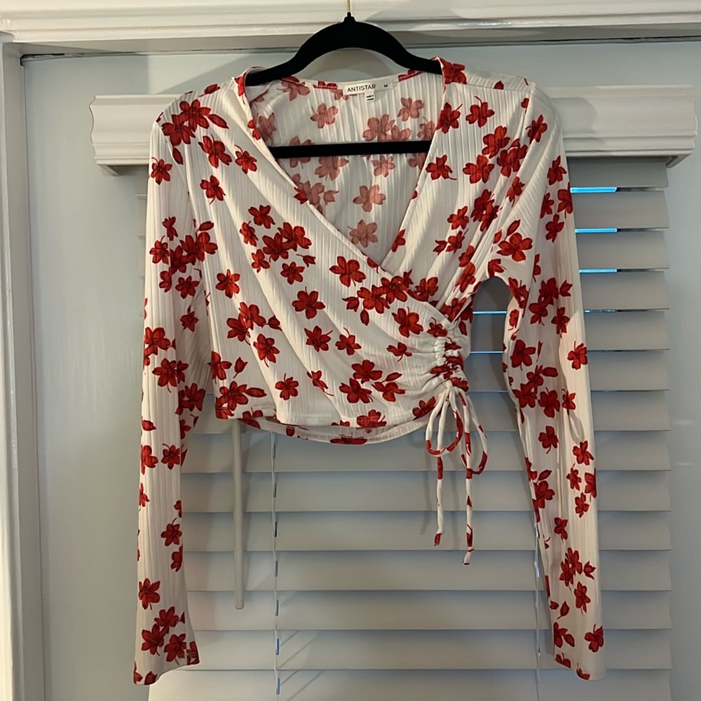 Cherry blossom print crop top